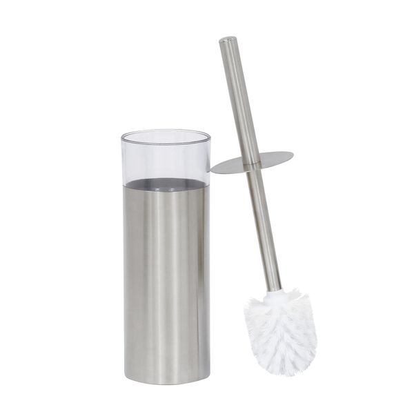 Toilet Bruch and Holder - Silver and Transparent