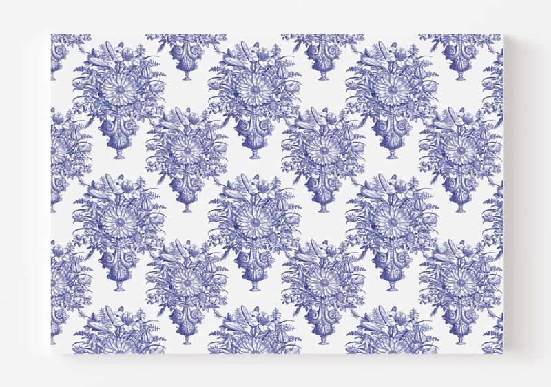 A3 Disposable Paper Placemat Set - Blue &amp; White Chinoiserie