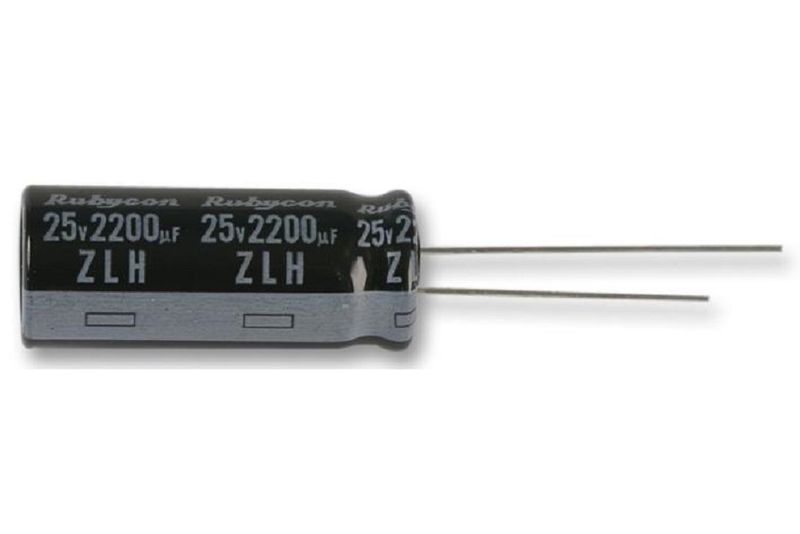 Rubycon (50ML22MEFC8X5) Electrolytic Capacitor, Miniature, 22 µF, 50V