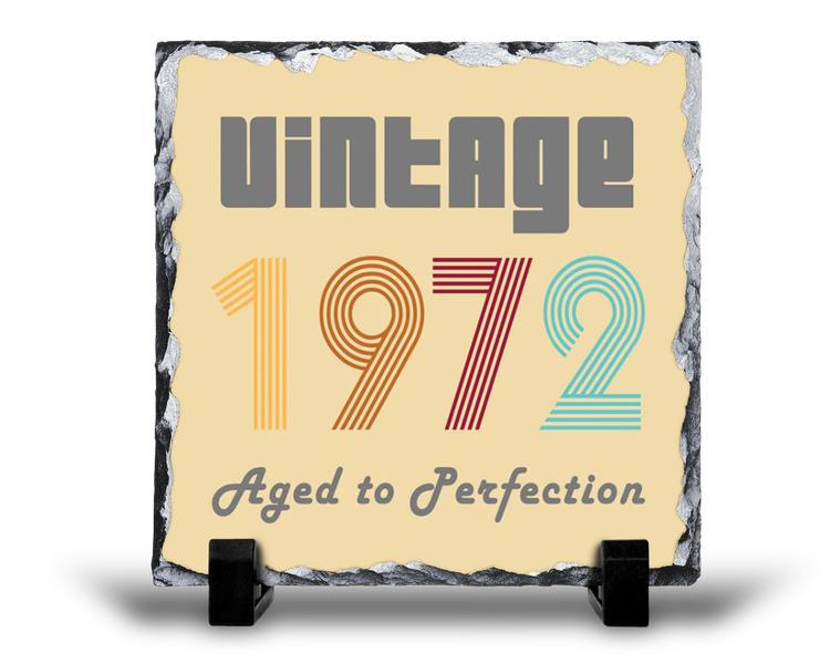 Vintage 1972 Aged To Perfection 50th Birthday Gift Rock Slate