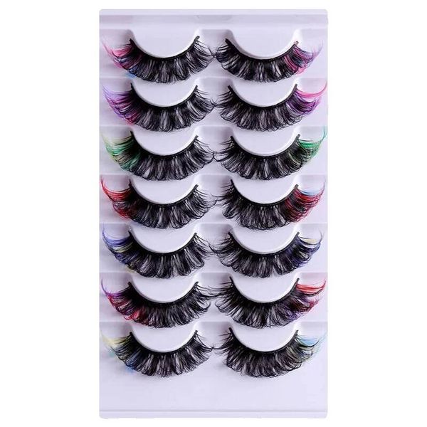European and American Colorful False 7 Pairs Pack