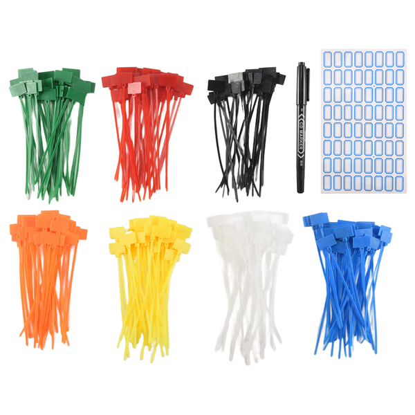 250 Pcs 7Colors Nylon Cable Marker Wire Zip Mark Tags Power Marking