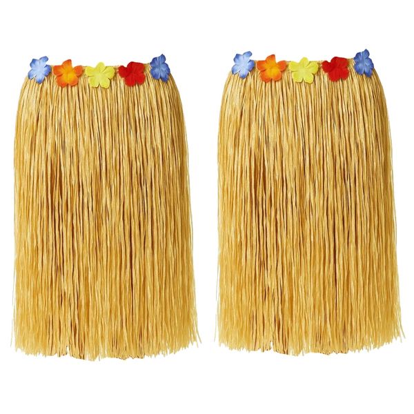Toy Straw Color Hawaiian Luau Party Grass Skirts Set of 2 - 60cm