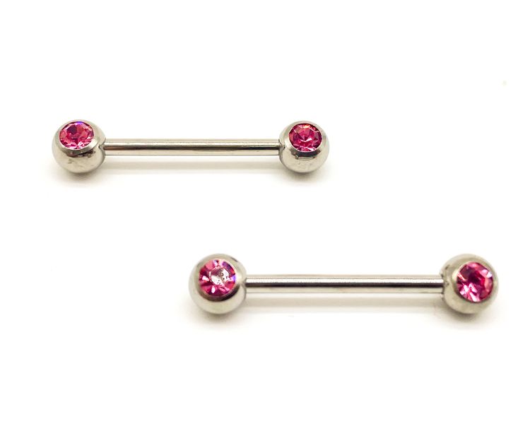 Fabulae Pink Jewelled Nipple Ring Set, Kelly