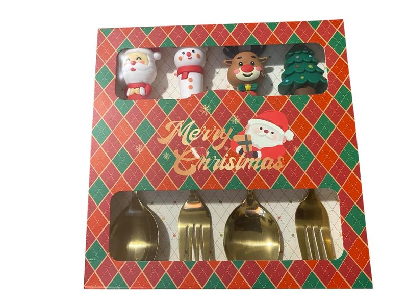 4 Set Stainless Steel- Spoon &amp; Fork-Christmas Gift