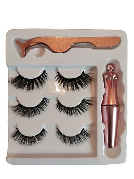 Beauti Blessings 3 Pair Custom Magnetic Eyelashes, Eyeliner &amp; Applicator