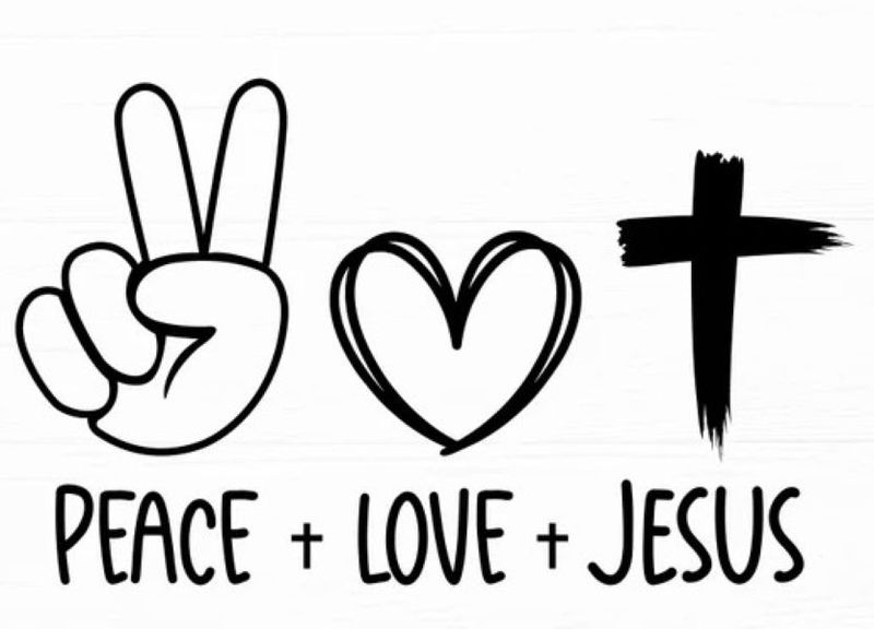 Peace.Love.Jesus - 20x15cm - Stencil