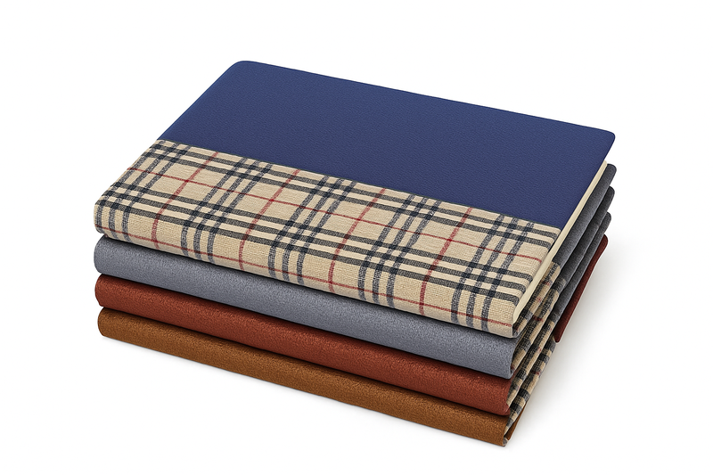 B5 Premium Plaid Fabric Notebook-132 Pages - 4 x Notebooks