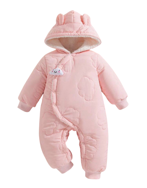 1 pc Pink Hooded Romper