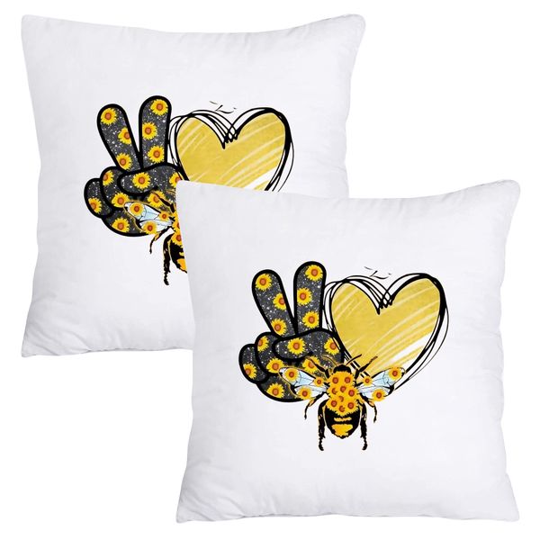 Scatter Cushion Cover Set (50cmx50cm) - Peace. Love. Kindness