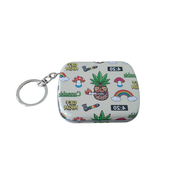 Key Chain Storage Tin-Box (Pineapple Mix Design)