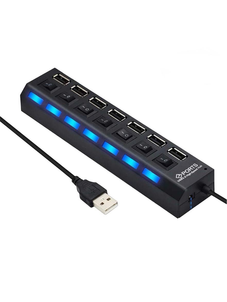 7 Port USB Hub Splitter With Individual Switch | Shop Today. Get it ...