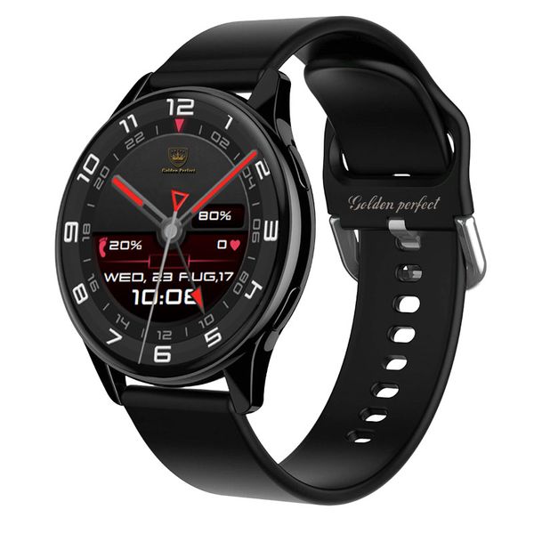 Golden Perfect Black Smart Watch With Bluetooth image