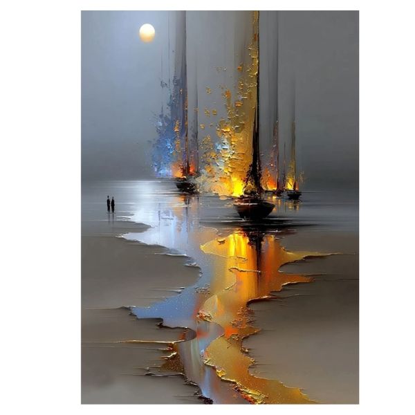 Boat Abstract Painting - A1 Poster