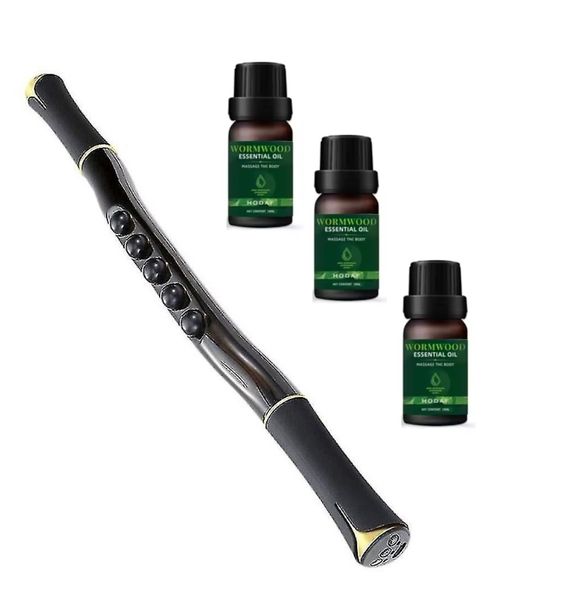 Electric Stick Body Massage Tool &amp; 3 x 10ml Wormwood Oil