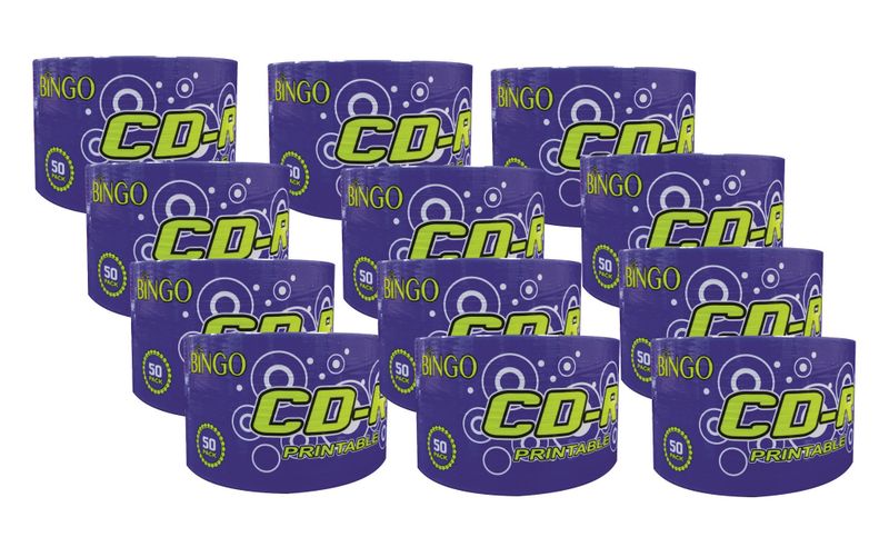 BINGO Printable CD-R - 80 Minutes 2x -56 X ( 600 Discs )