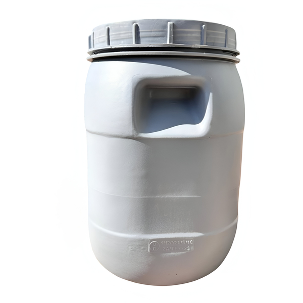 30L Heavy Duty Drum for Pet Food Storage- Airtight Screw on Lid- Grey