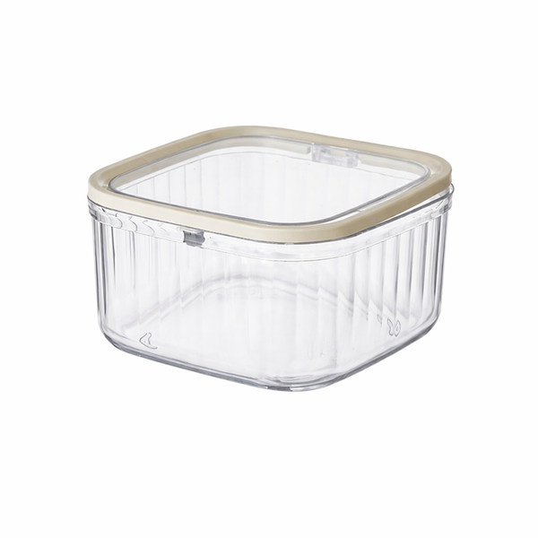 2 Pack - Square Food Storage Container With Airtight Seal Lid - Transparent
