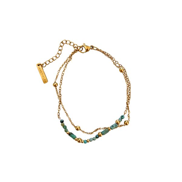 Jane Fields - Double Layer Multistone Bracelet - Gold