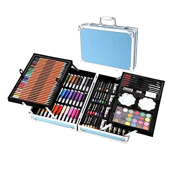 145 pieces drawing kit suitcase: felt pens, pencils