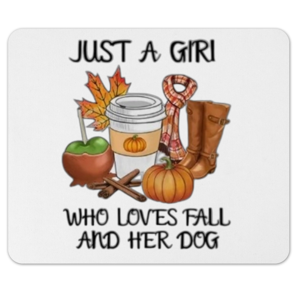 Just A Girl Who Loves Fall And Her Dog Gift Mousepad