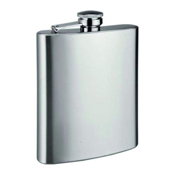 Classic Stainless Steel Hip Flask with Captive Screw Cap - 8oz (235ml)