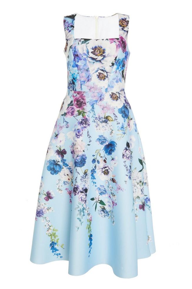 Quiz Ladies - Blue Floral Print Midi Dress | Shop Today. Get it ...