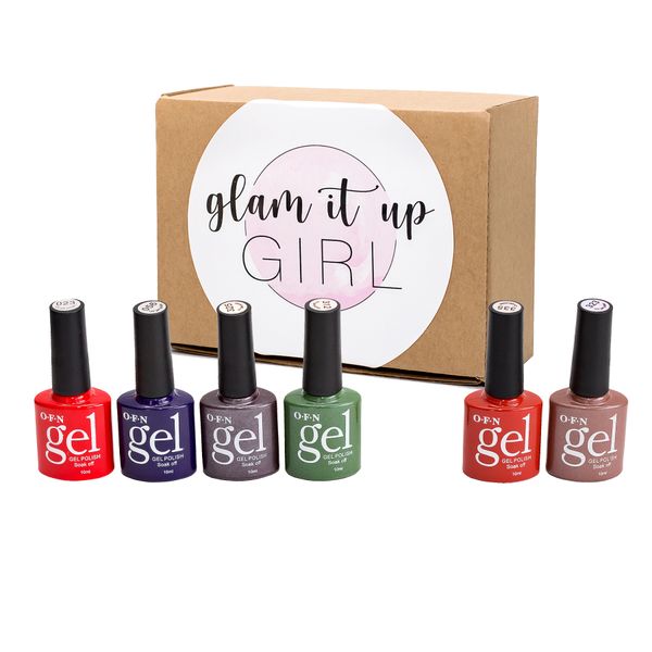 Glam It Up Girl/UV Gel Nail Polish Winter Kit (Inc. 4 Colours &amp; 2 Shimmer)