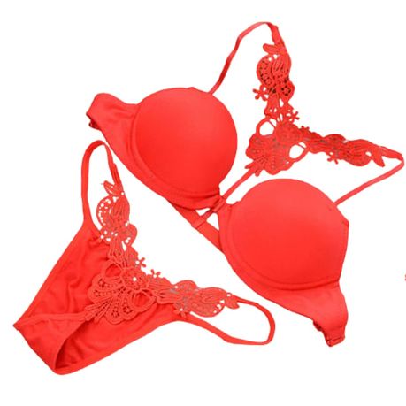Edendiva's Solid Color Sexy Bra & Panty Set - Red, Shop Today. Get it  Tomorrow!