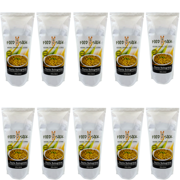 Foodsock Meal Box Pasta Bolognese Pack of 10 |Camping |Hiking |Soup Kitchen
