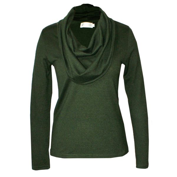 Nucleus Cowl Knit Jersey in Olive