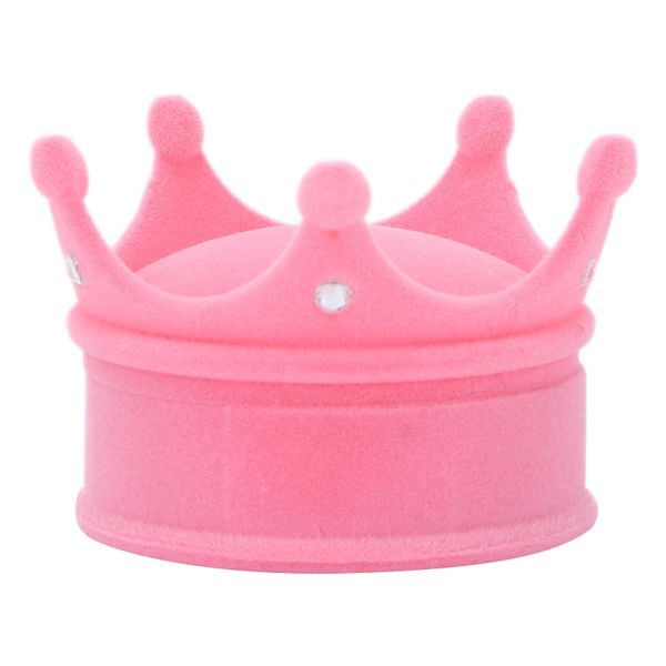 Personalized Crown Jewelry Box - Retro Earrings &amp; Necklace Organizer (Pink)