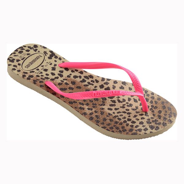 Havaianas Slim Women's Flip Flops/Animals/Sand grey &amp; Pink