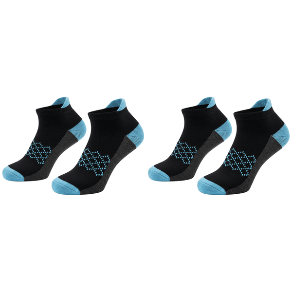 Men's Breathable Cotton Low-Cut Athletic Socks - 2 Pack - Light Blue