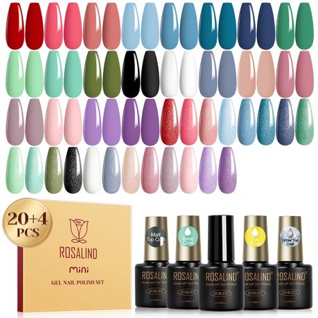 24 Pieces Gel Nail Polish 5ml Base Glossy & Matte Gel Top Coat Beginner kit Image