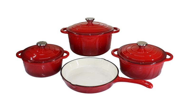 7 Piece Cast Iron Cookware Pots