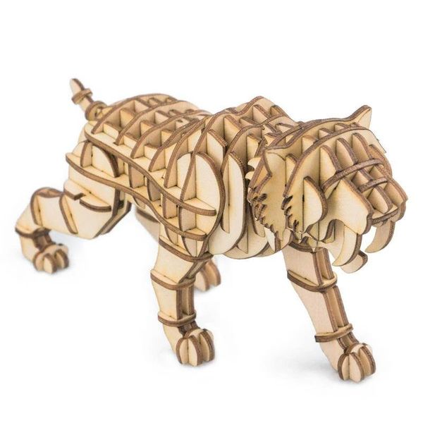 Robotime Saber Tooth Tiger Animal Modern 3D Wooden Puzzle