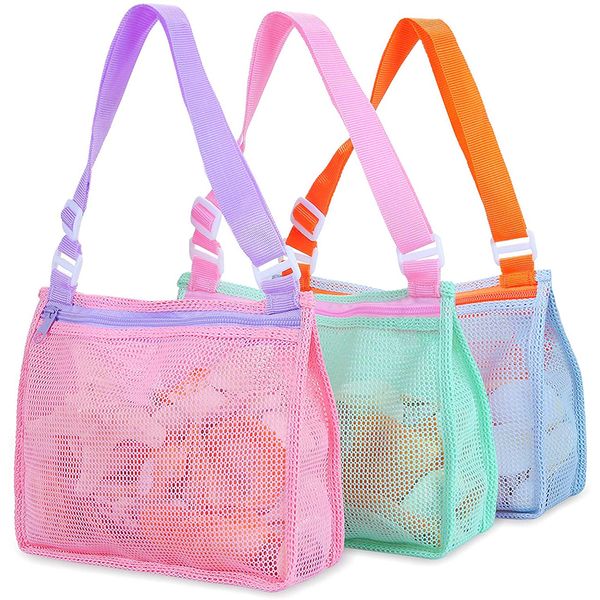Playful Panda Colourful Beach Toy Mesh Bags - Pack of 3