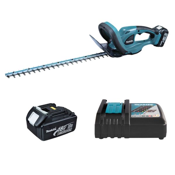 Makita - Cordless Hedge Trimmer DUH523Z with 2 x 3.0Ah Batteries &amp; Charger