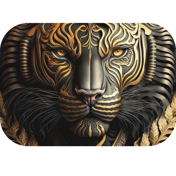 Black and Gold Lion Printed Mouse Pad