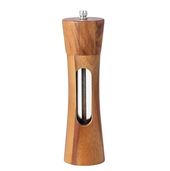 IPSTYLE 8 Inch Wooden Pepper Grinder Adjustable Spice Grinder