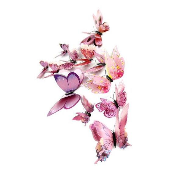 3D Butterfly Shaped Wall Sticker - Self Adhesive for Home Decor - 12-Piece