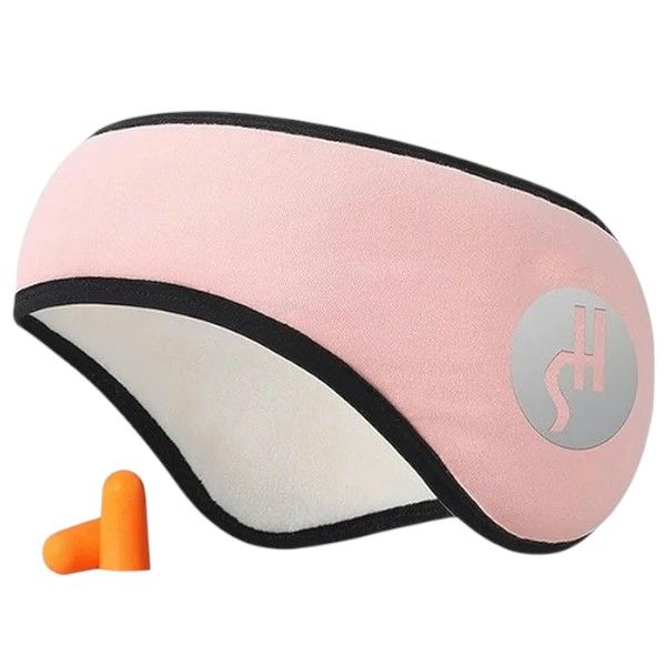 Eye Mask Sleeping Headband With Earplugs - Pink