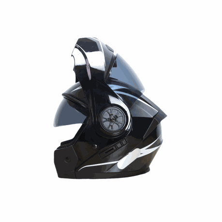 ORZ - Full Face Modular Flip Up Motorcycle Helmet with Double Lens