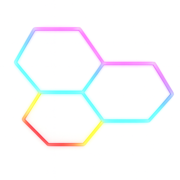 3 Grid - RGB Colour Hexagon LED Garage Lights