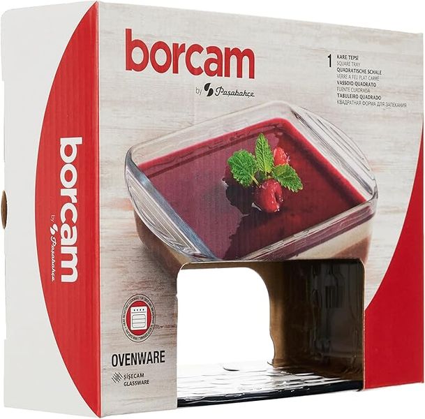 Borcam Square Glass Oven Dish Tray 21x16.4cm | Pasabahce Baking Tray
