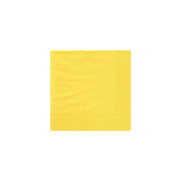50 Piece Disposable Serviettes 2-Ply - Yellow