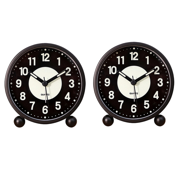 Alarm Clock Luminous 4 Inchround Silent with Loud Alarm for Bedroom