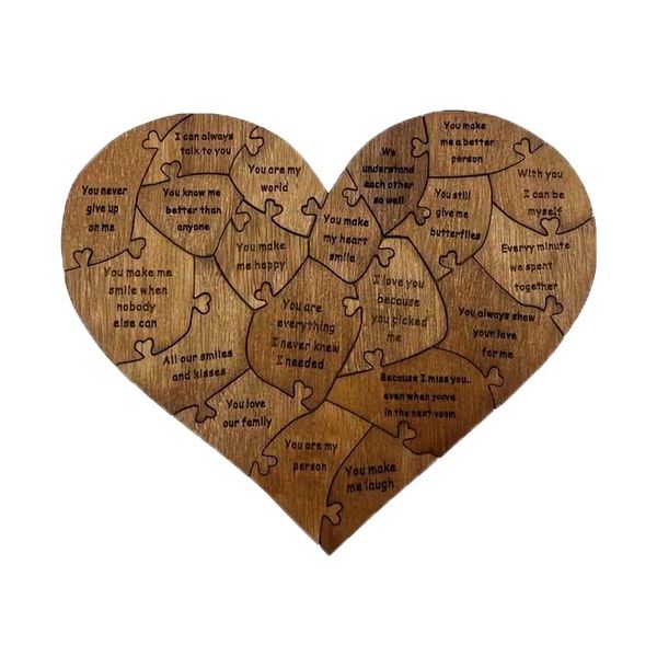 Wooden Heart-Shaped Puzzle