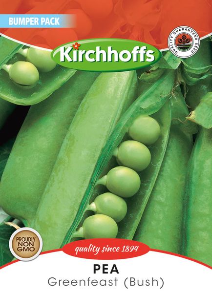 Kirchhoffs Peas Greenfeast (bush) Large Bumper Pack